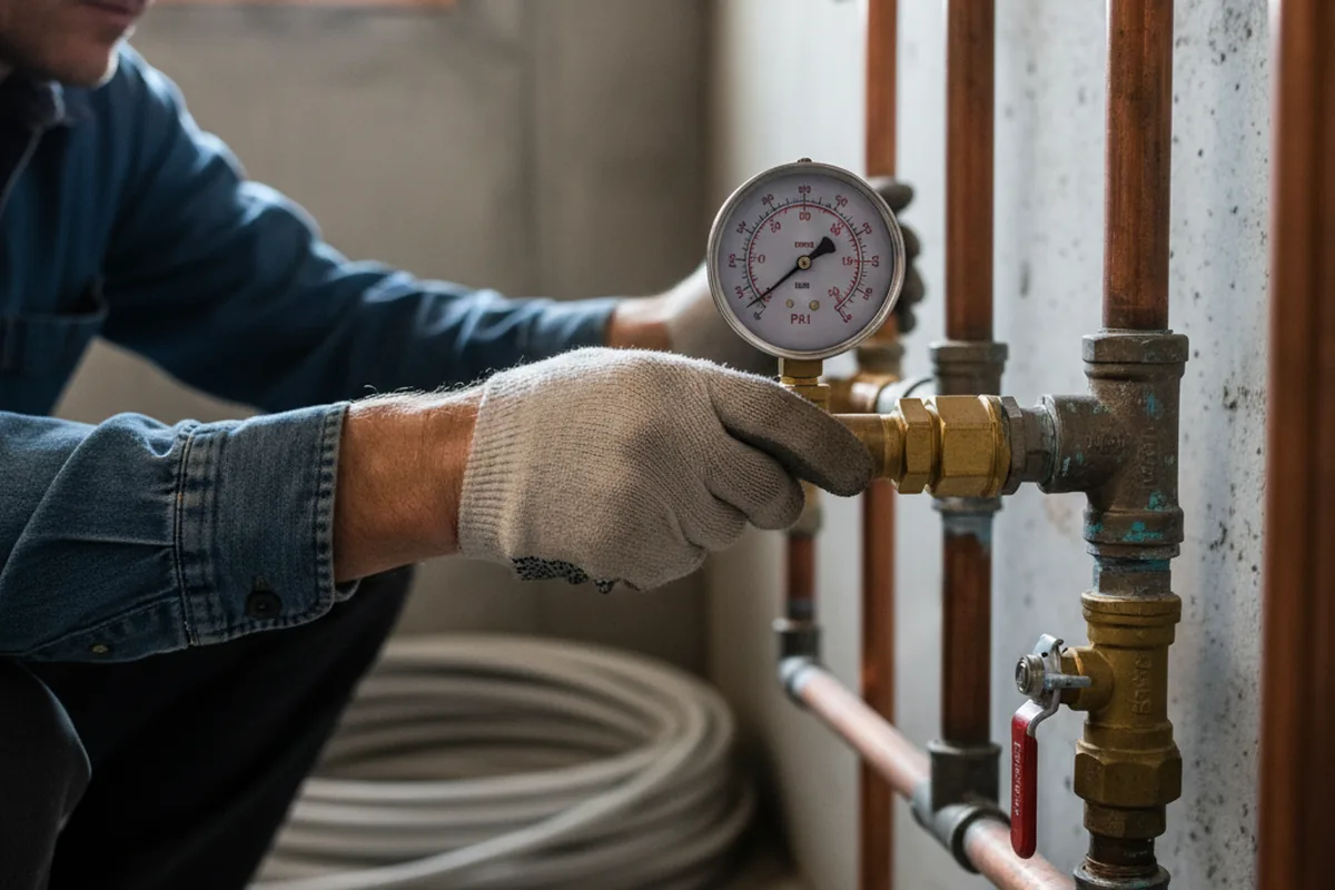 Pressure testing a repaired line during Water Line Repair in Dowagiac